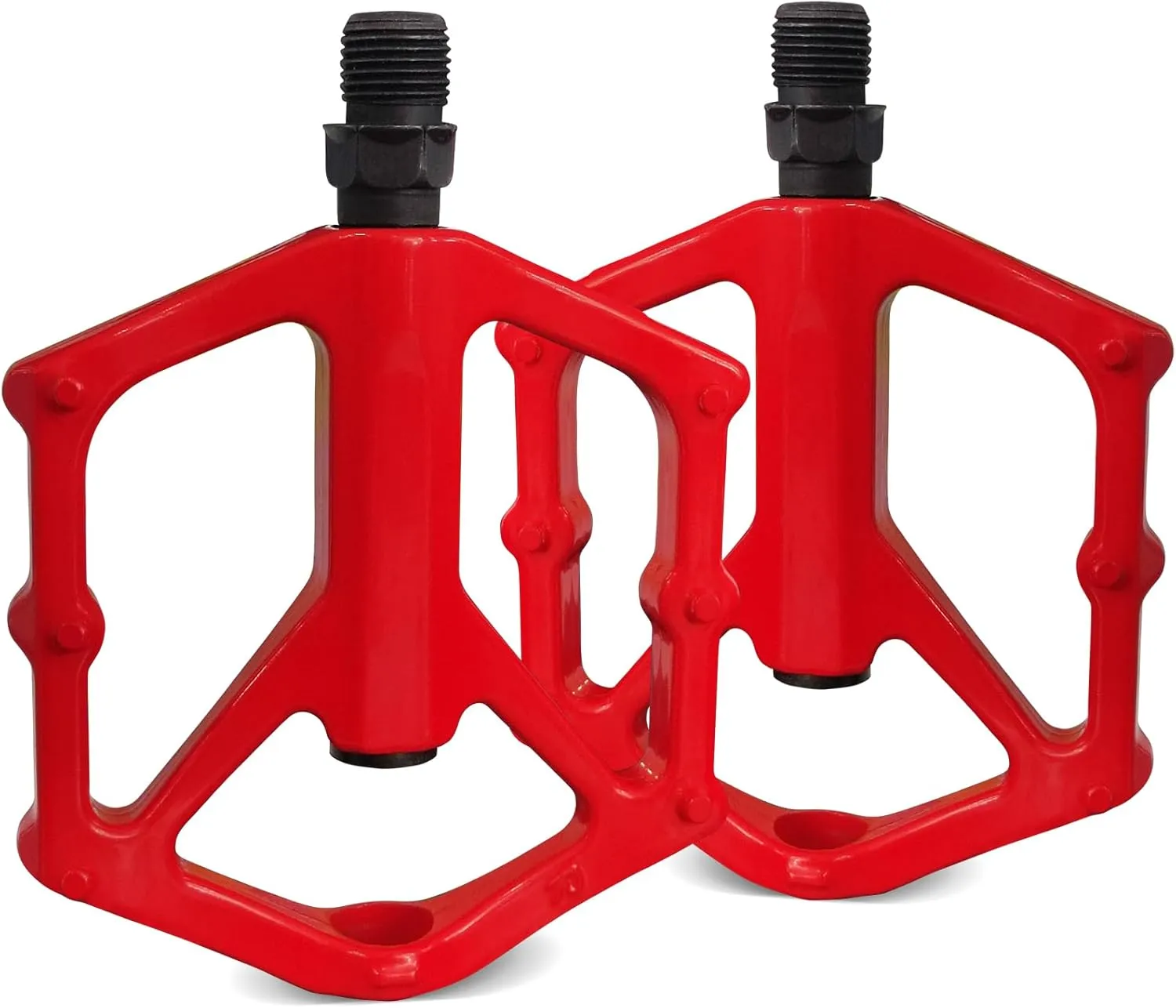 14mm Non-Slip Lightweight Aluminum Alloy Bicycle Pedals,Road/MTB Flat Pedals,Mountain Bike Pedals,Fits 9/16" Road Mountain BMX MTB Bike Pedal(red)
