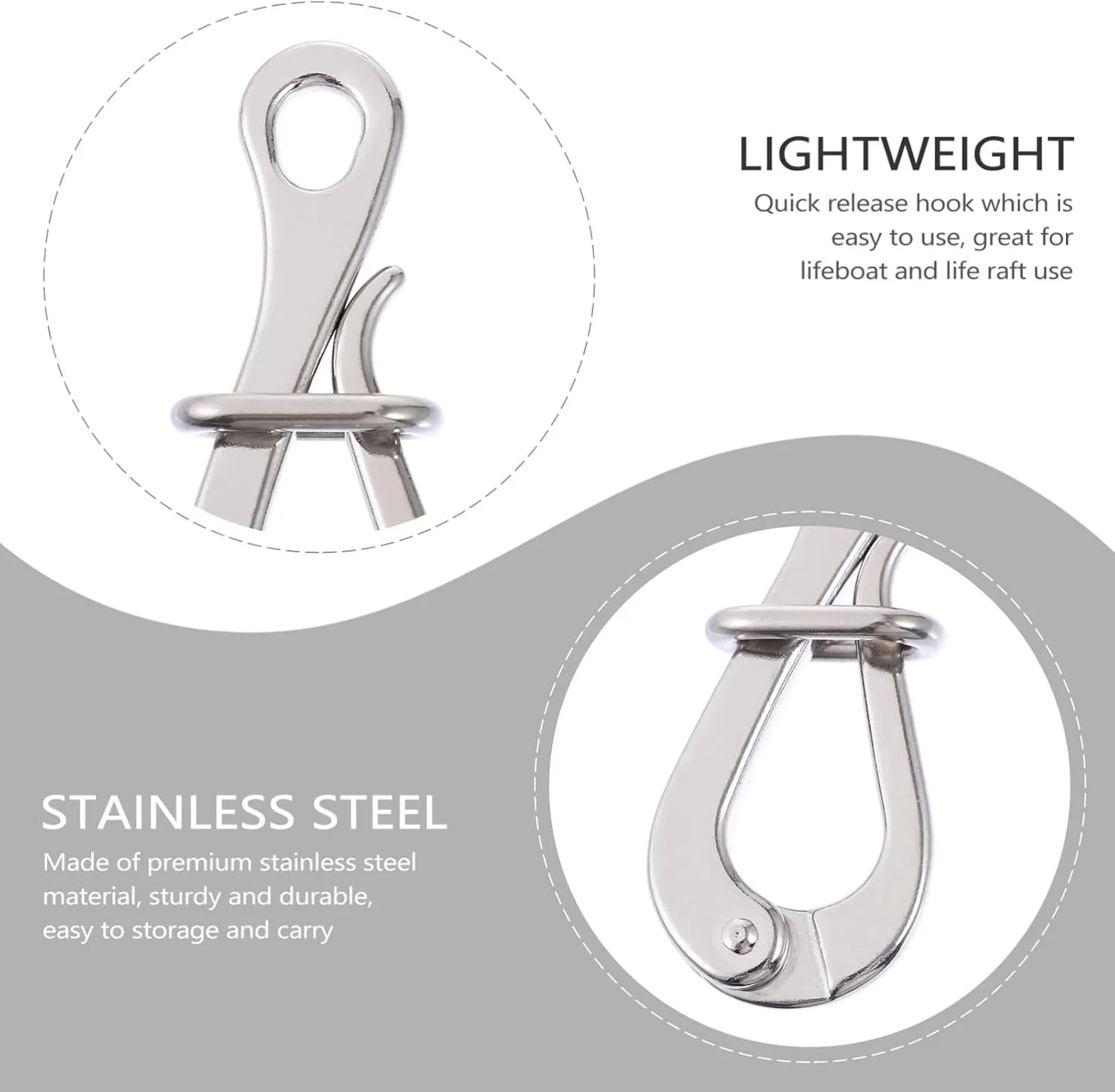 2 Pack 100mm Pelican Hooks& Quick Pelican Hook Link Pelican Hook Climbing Buckle Eye with Quick