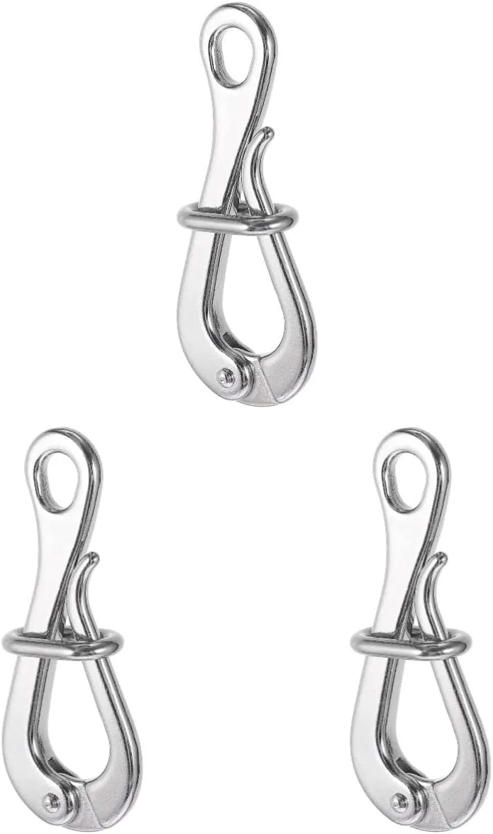 2 Pack 100mm Pelican Hooks& Quick Pelican Hook Link Pelican Hook Climbing Buckle Eye with Quick
