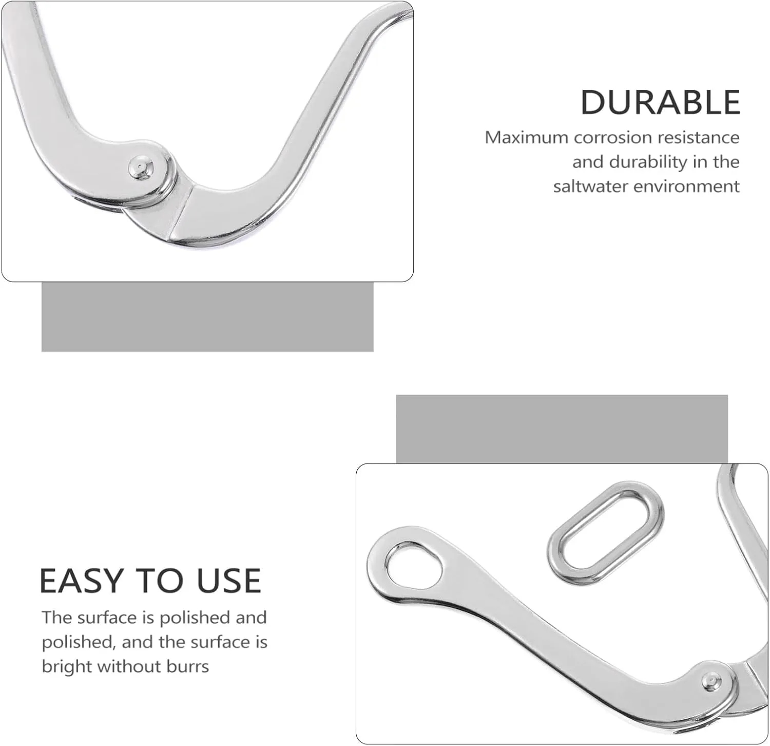 2 Pack 100mm Pelican Hooks& Quick Pelican Hook Link Pelican Hook Climbing Buckle Eye with Quick