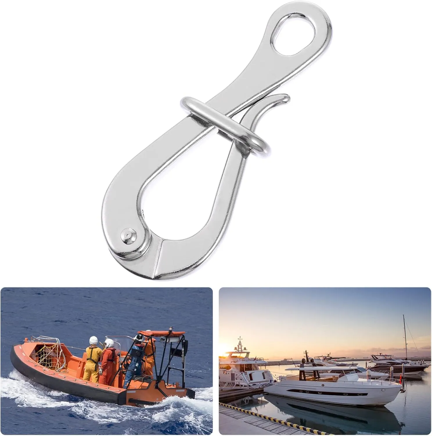 2 Pack 100mm Pelican Hooks& Quick Pelican Hook Link Pelican Hook Climbing Buckle Eye with Quick