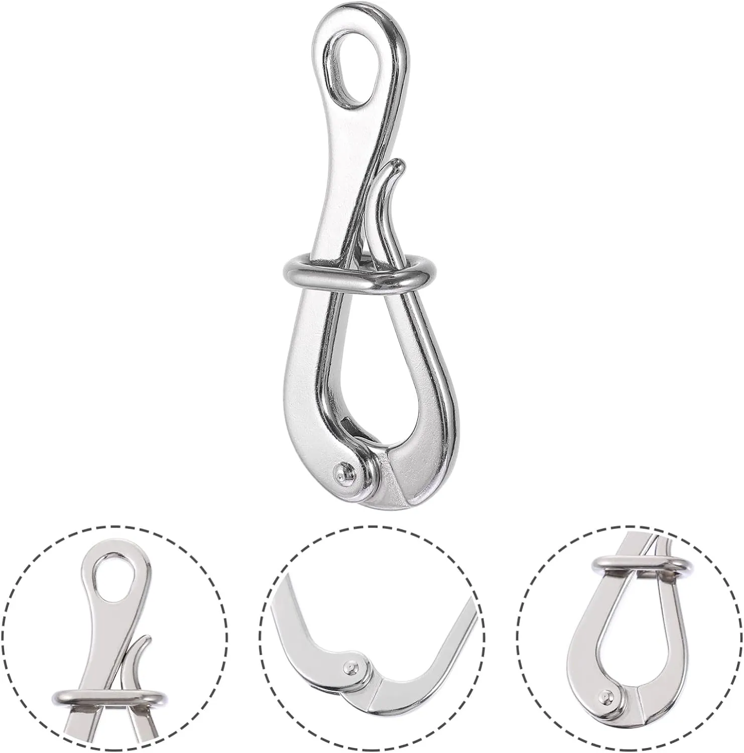 2 Pack 100mm Pelican Hooks& Quick Pelican Hook Link Pelican Hook Climbing Buckle Eye with Quick