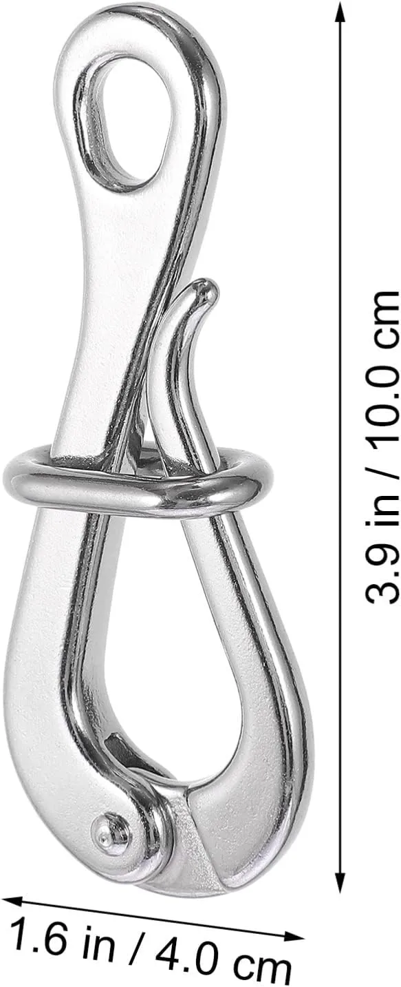 2 Pack 100mm Pelican Hooks& Quick Pelican Hook Link Pelican Hook Climbing Buckle Eye with Quick