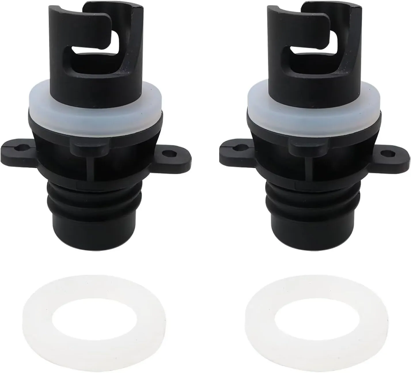 2 Pack Plastic Paddle Board Pump Nozzle Replacements W/ 3 Gaskets,Fits for Halkey-Roberts Valves for Connection to Paddle Board Air Compressors, Inflatable Kayak Electric Pump