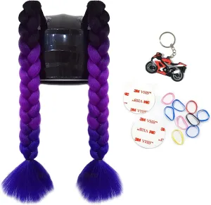 2 Psc Helmet Pigtail Motorcycle Helmet Ponytail Bicycle Helmet Braids Hair Tails for Any Helmets Decorations Cup Reusable