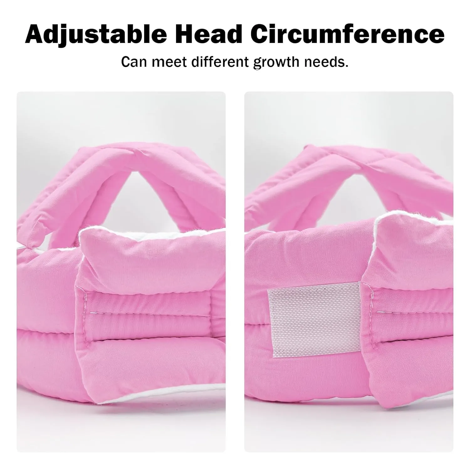 Baby Head Protector Baby Helmet for Crawling Walking, No Bumps Safety Head Adjustable Protective Cap for Walking, Playing (Pink)