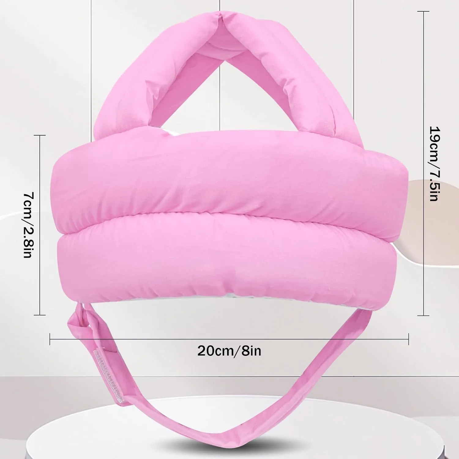 Baby Head Protector Baby Helmet for Crawling Walking, No Bumps Safety Head Adjustable Protective Cap for Walking, Playing (Pink)