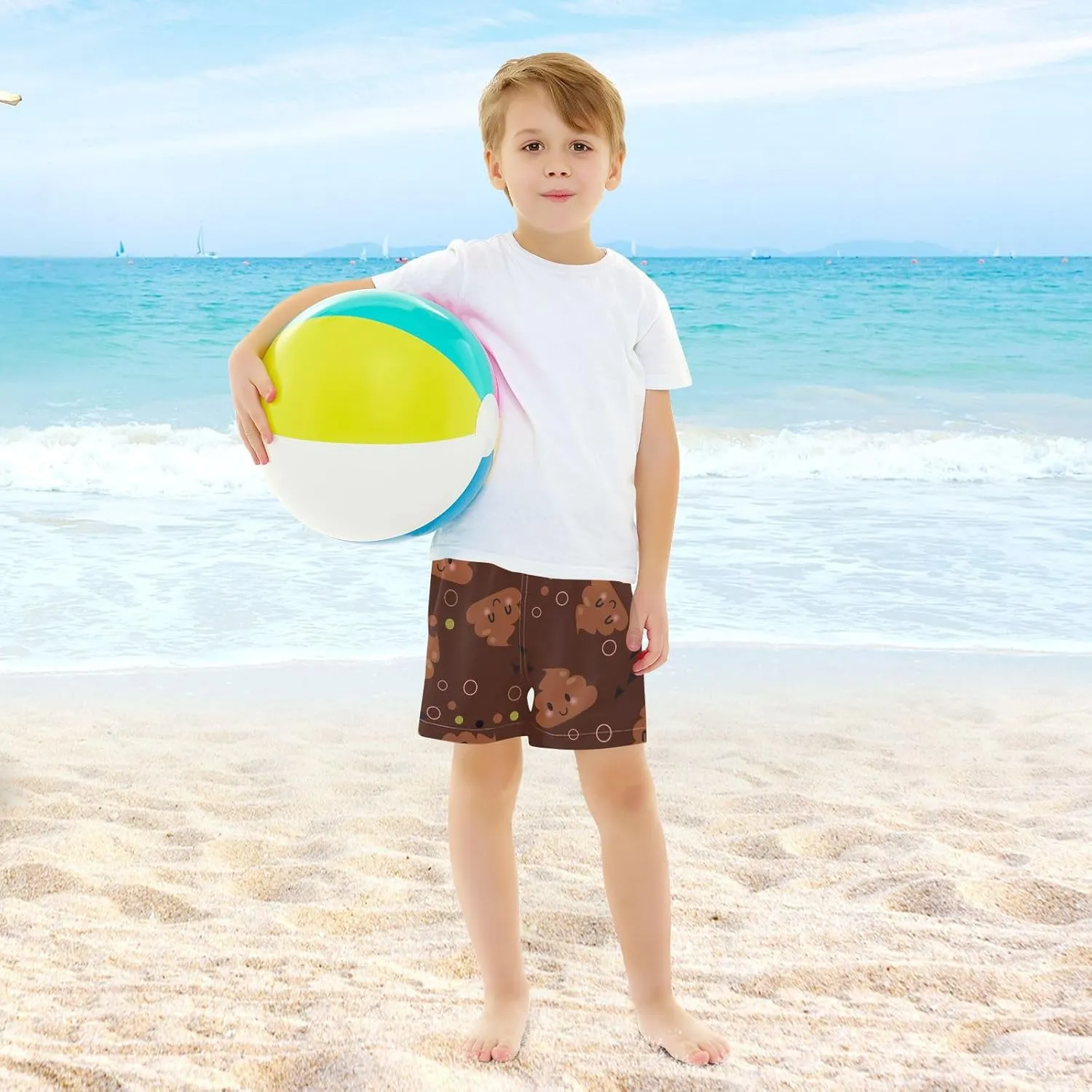 Boys' Board Shorts with Compression Liner Quick Dry Boys Swim Trunks Casual Shorts 4-13Y
