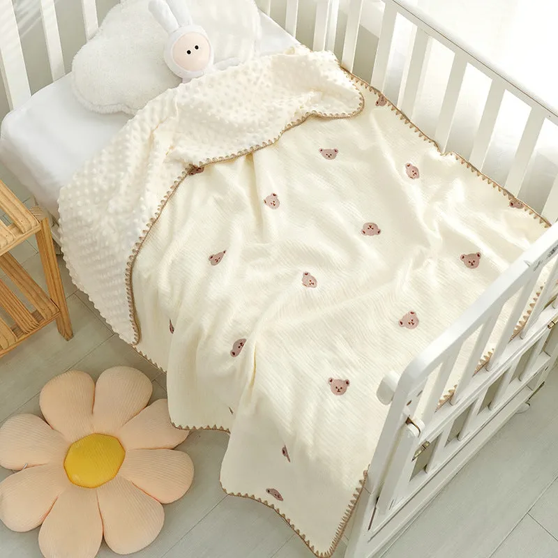 Earthy Cotton Bubble Fleece Baby Blanket