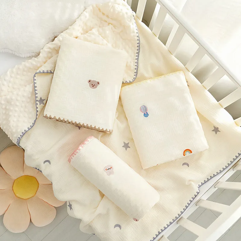 Earthy Cotton Bubble Fleece Baby Blanket