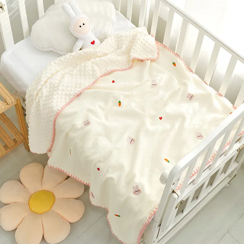 Earthy Cotton Bubble Fleece Baby Blanket