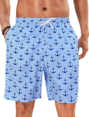 Enlision Mens Swim Trunks with Mesh Lining Quick Dry Beach Hawaiian Shorts with Pockets 7.5" Inseam Bathing Suit for Men