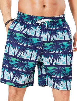 Enlision Mens Swim Trunks with Mesh Lining Quick Dry Beach Hawaiian Shorts with Pockets 7.5" Inseam Bathing Suit for Men
