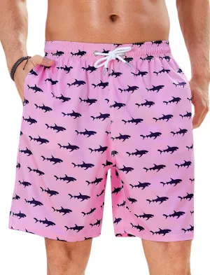 Enlision Mens Swim Trunks with Mesh Lining Quick Dry Beach Hawaiian Shorts with Pockets 7.5" Inseam Bathing Suit for Men