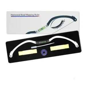 Guapa Eyebrow Marker Ruler Featuring Bubble Leveler Eyebrow Mapping Tool Kit Featuring Bow with String Eyebrow Bow Mapper Tool with Mapping Thread for Shaped Brows Permanent Makeup Tattoo (Silver)