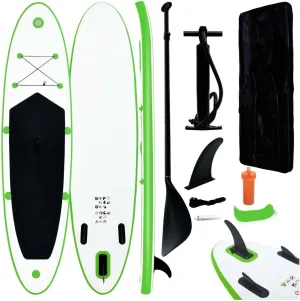 Inflatable Stand up Paddleboard Set Green and White 1 Adult-Maximum Number of Persons 92732