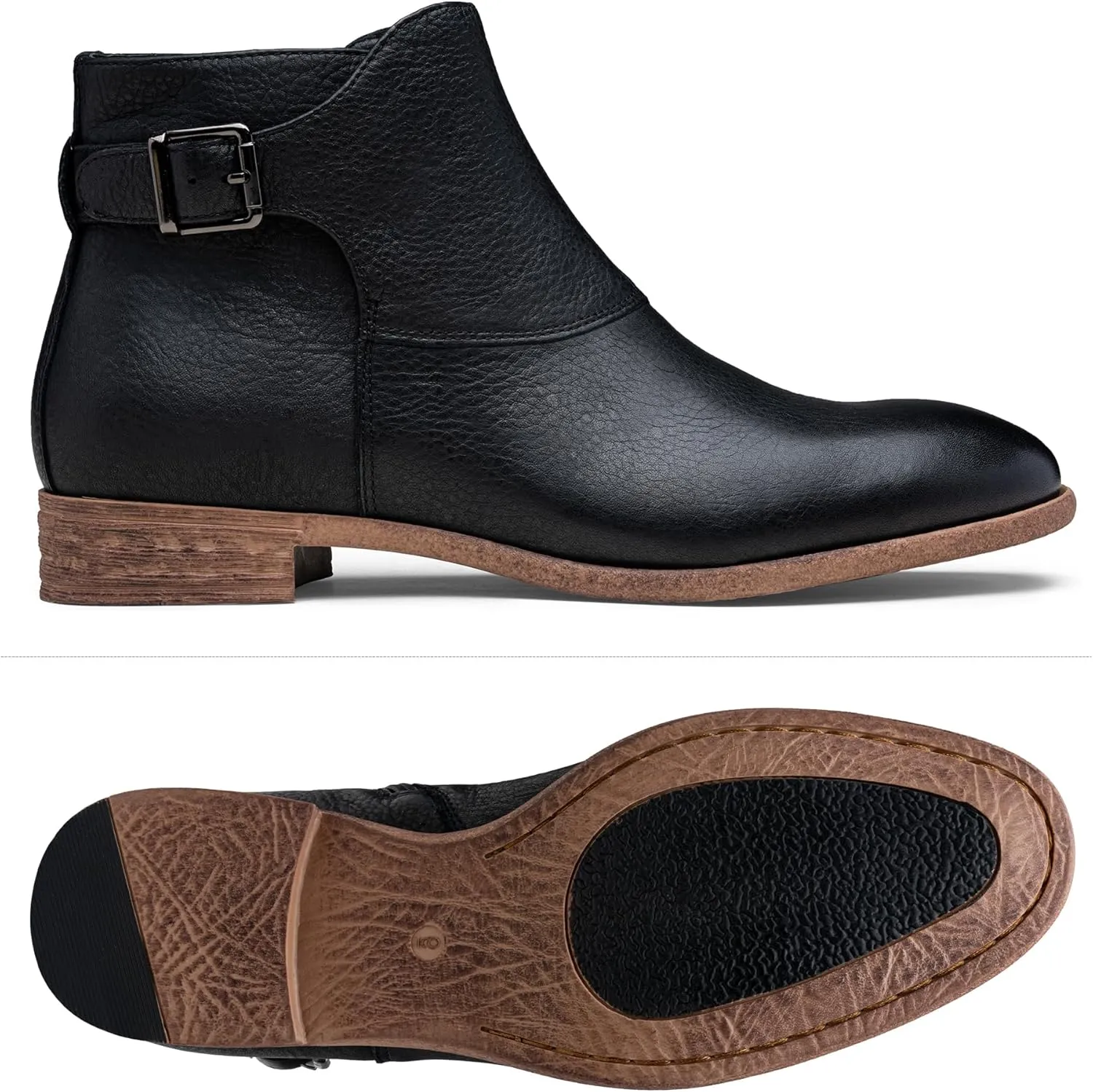 Jousen Mens Chukka Boots Side Zipper Causal Pull On Dress Boots For Men
