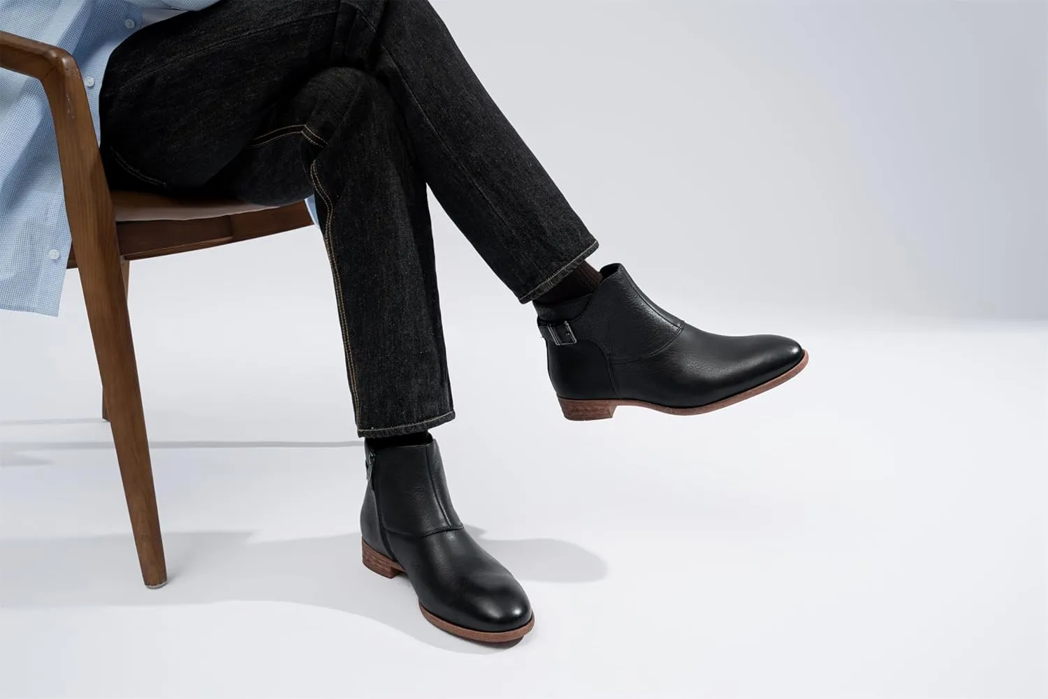 Jousen Mens Chukka Boots Side Zipper Causal Pull On Dress Boots For Men