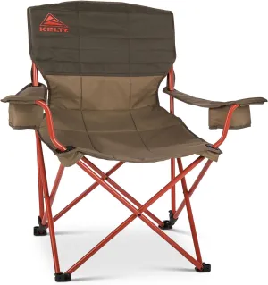 Kelty Deluxe Lounge Chair  Folding Outdoor Camp Chair, Insulated Cupholders, Customized Recline, Steel Frame, Padded Roll Storage, 2024 (Deep Lake)
