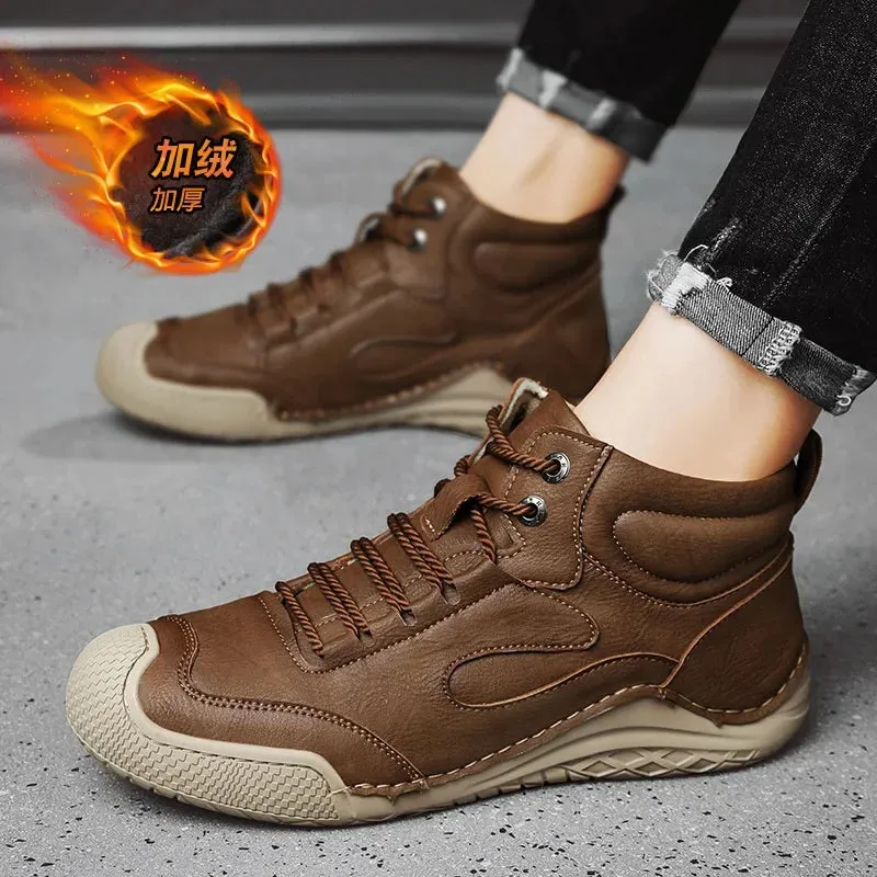 Men's Microfiber Non-Slip Leather Ankle Hiking Boots