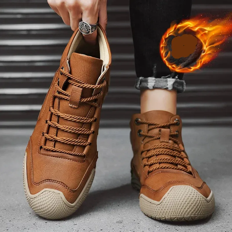 Men's Microfiber Non-Slip Leather Ankle Hiking Boots