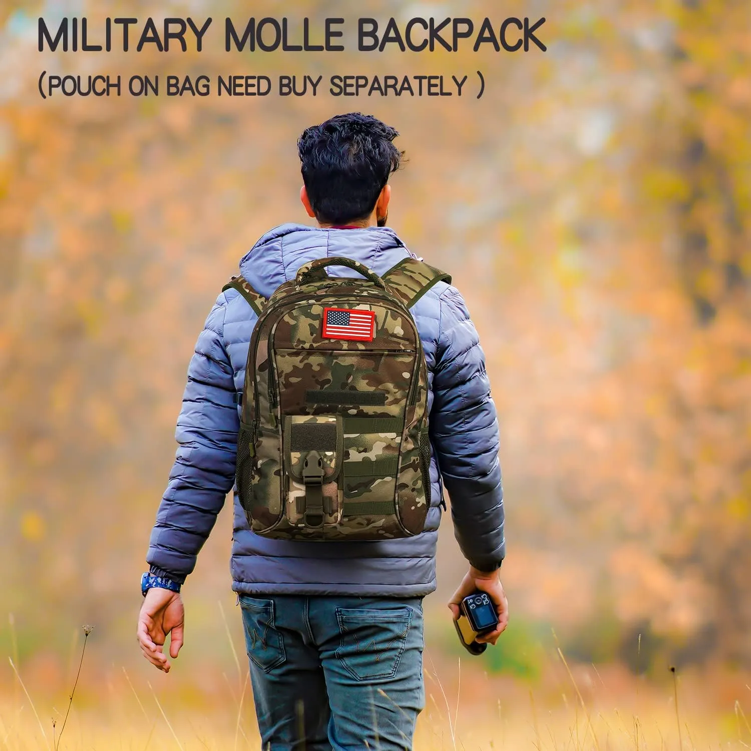 outdoor plus Camo Backpack for Boys,Military Teen Backpack with USB Port, Army Bookbag for School