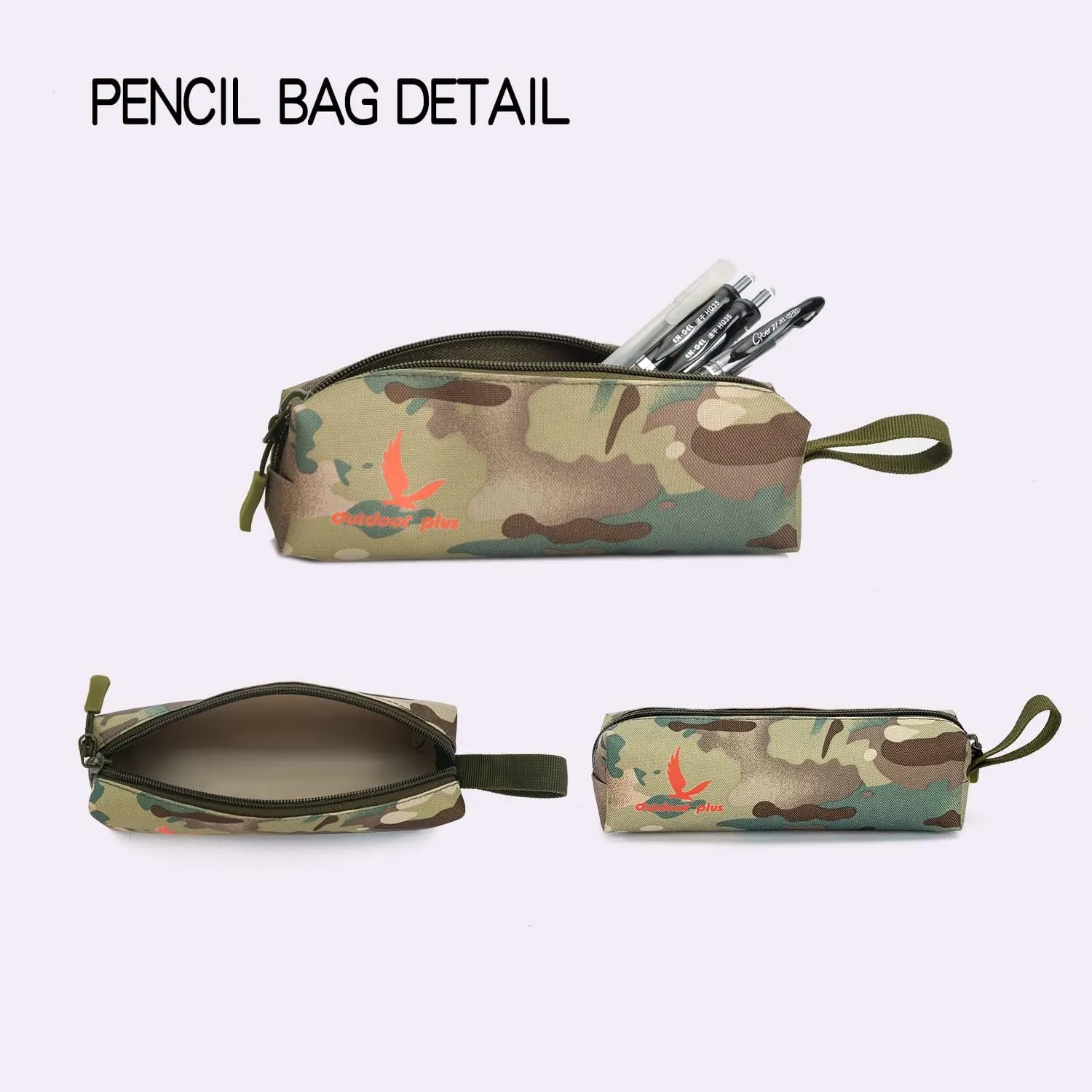 outdoor plus Camo Backpack for Boys,Military Teen Backpack with USB Port, Army Bookbag for School