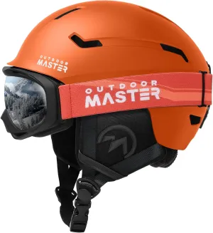 OutdoorMaster Ski Helmet Set,Snowboard Helmet with Goggles for Adults - Durable PC Shell, Protective EPS Foam & 10 Cooling Vents -Snow Helmets for Men, Women & Youth