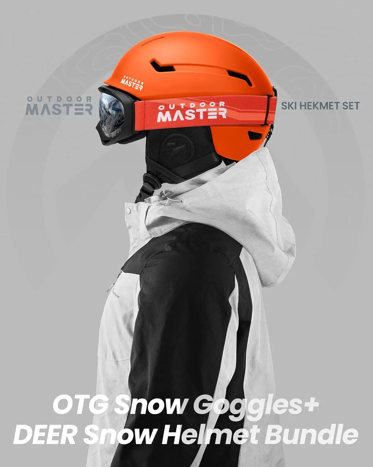 OutdoorMaster Ski Helmet Set,Snowboard Helmet with Goggles for Adults - Durable PC Shell, Protective EPS Foam & 10 Cooling Vents -Snow Helmets for Men, Women & Youth