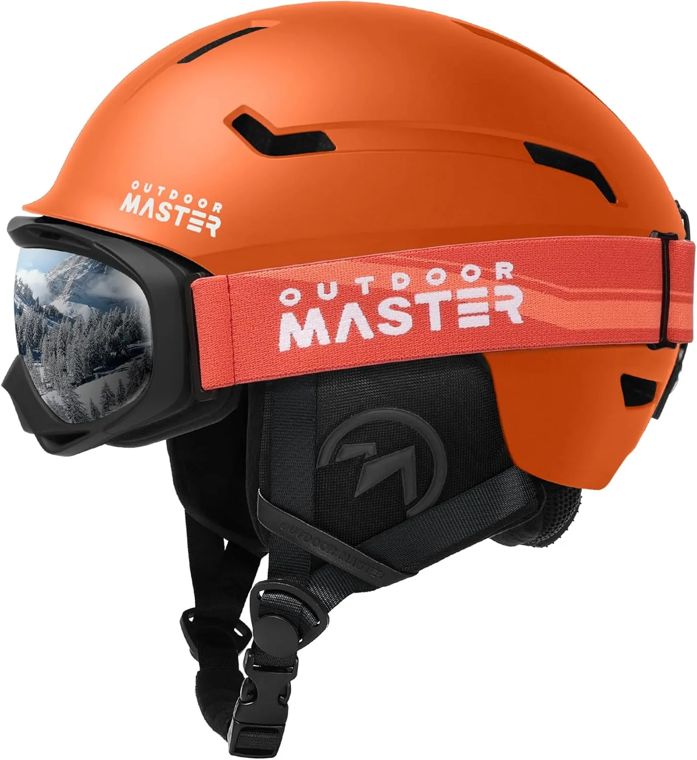 OutdoorMaster Ski Helmet Set,Snowboard Helmet with Goggles for Adults - Durable PC Shell, Protective EPS Foam & 10 Cooling Vents -Snow Helmets for Men, Women & Youth