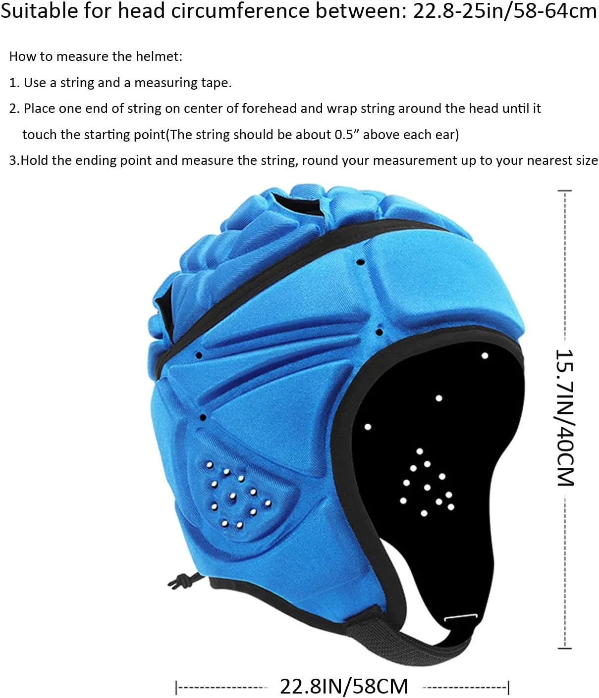 Padded Rugby Helmet Protective Soft Shell Headgear for Hockey Football Soccer Goalie