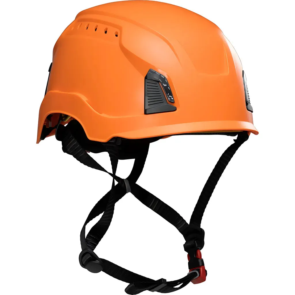 PIP 280-HP1491RVM-03 Vented, Industrial Climbing Helmet with Mips Technology, ABS Shell, EPS Foam Impact Liner, HDPE Suspension, Wheel Ratchet Adjustment and 4-Point Chin Strap