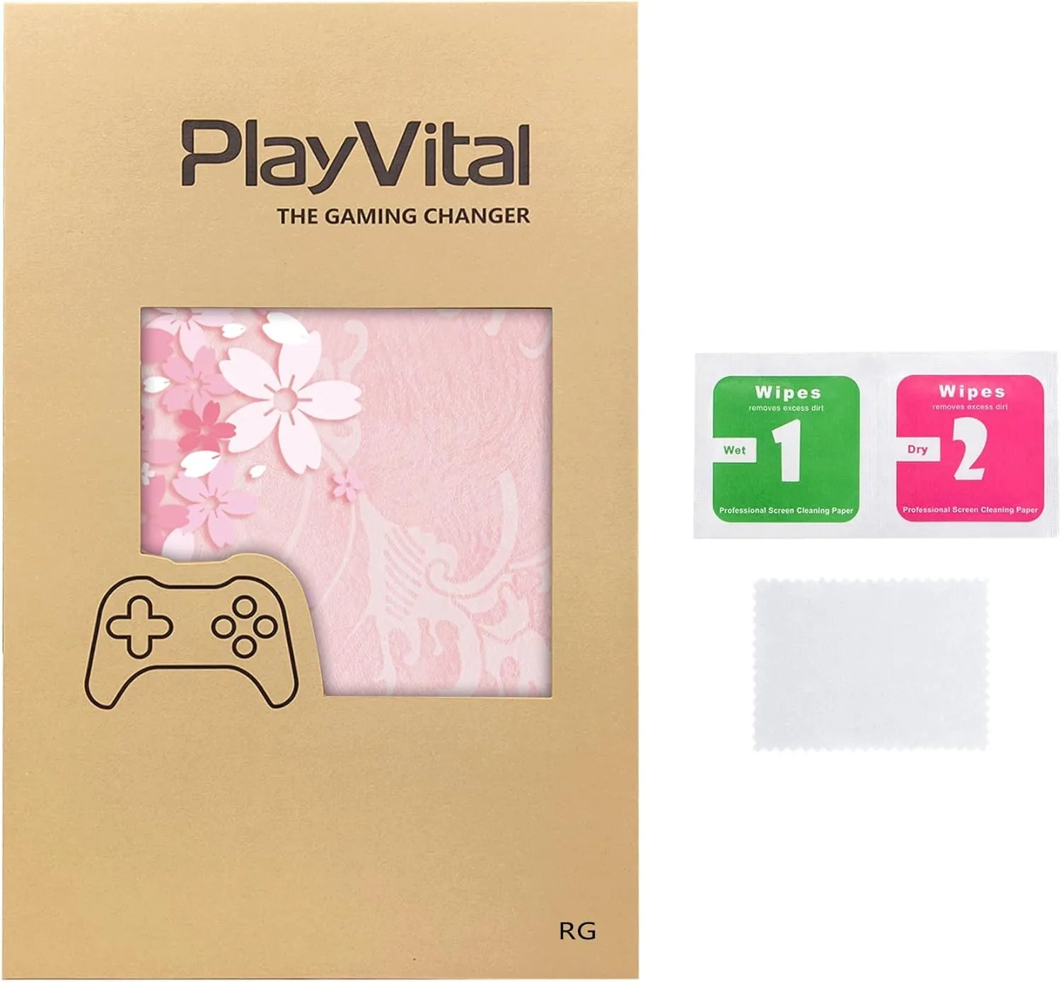 PlayVital 2 Set Protective Skin Decal for ROG Ally, Custom Stickers Vinyl Wraps for ROG Ally Handheld Gaming Console - Cherry Blossoms Petals