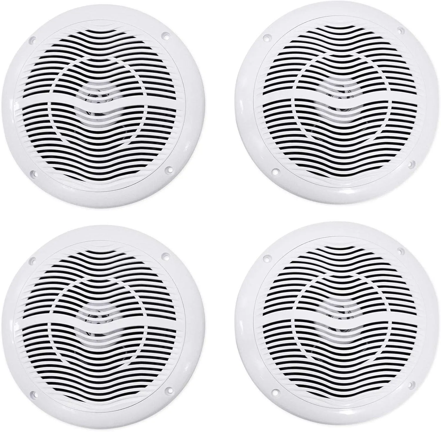 Rockville Bundle: (4) RMC65W 6.5" 1200 Watt Waterproof Marine Boat Speakers 2-Way White (4 Items)