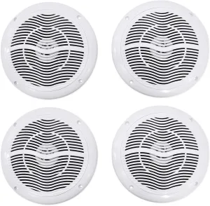 Rockville Bundle: (4) RMC65W 6.5" 1200 Watt Waterproof Marine Boat Speakers 2-Way White (4 Items)