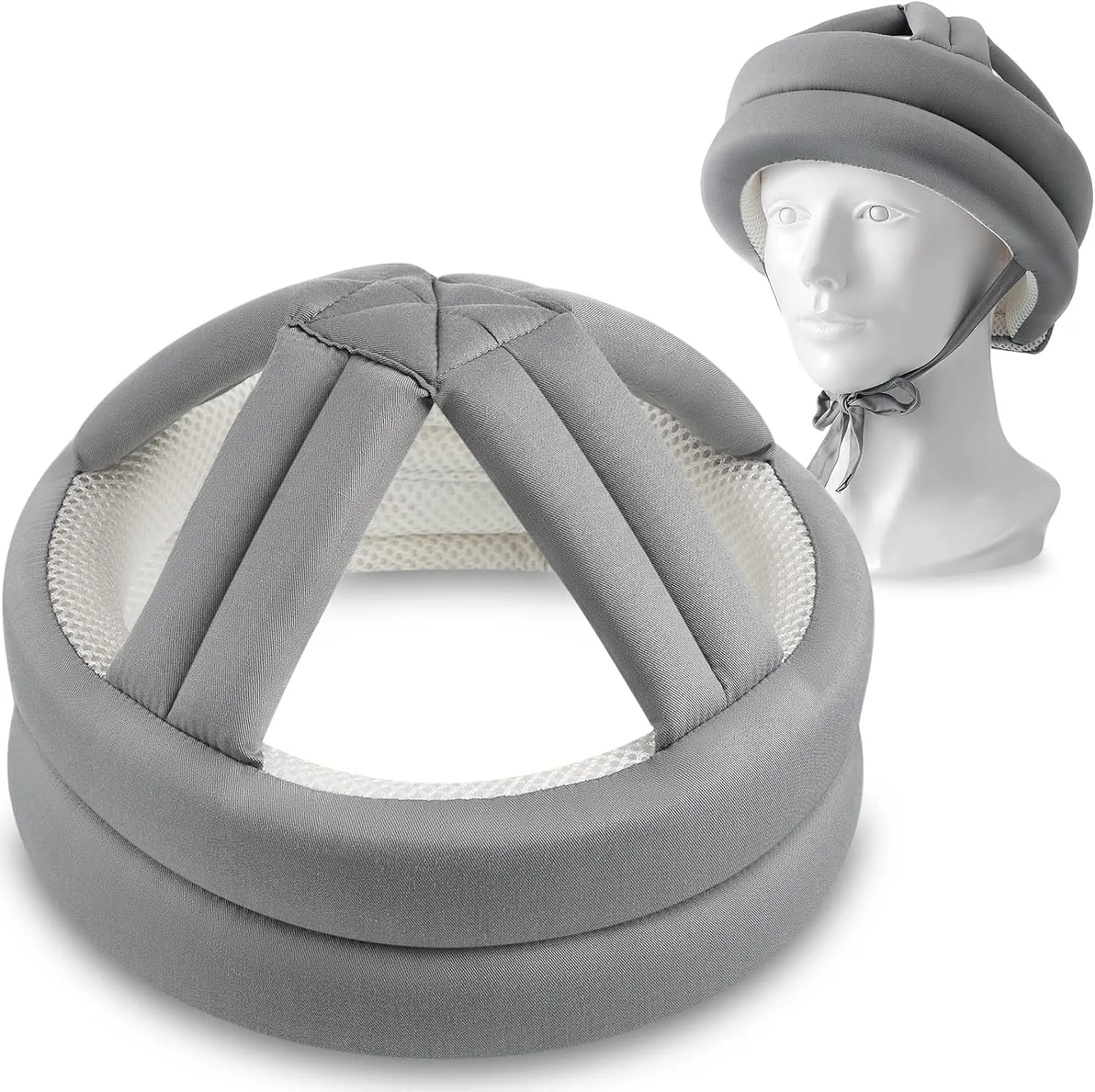 Woanger Anti Fall Elder Head Safety Helmet Thick Soft Protective Hat Adjustable Seniors Fall Prevention Head Protection Cap Breathable Elderly Helmet for Injury Shock Protection