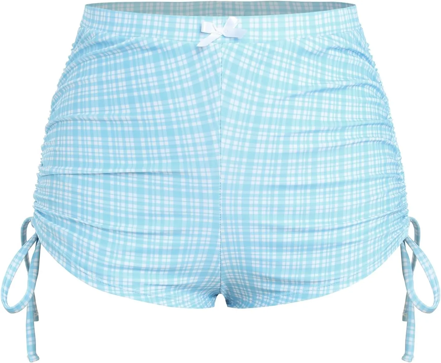 ZAFUL Women's Swim Shorts High Waisted Bow Gingham Floral Print Boyshorts Bathing Suit Swimsuit Bottoms Board Shorts