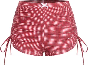 ZAFUL Women's Swim Shorts High Waisted Bow Gingham Floral Print Boyshorts Bathing Suit Swimsuit Bottoms Board Shorts