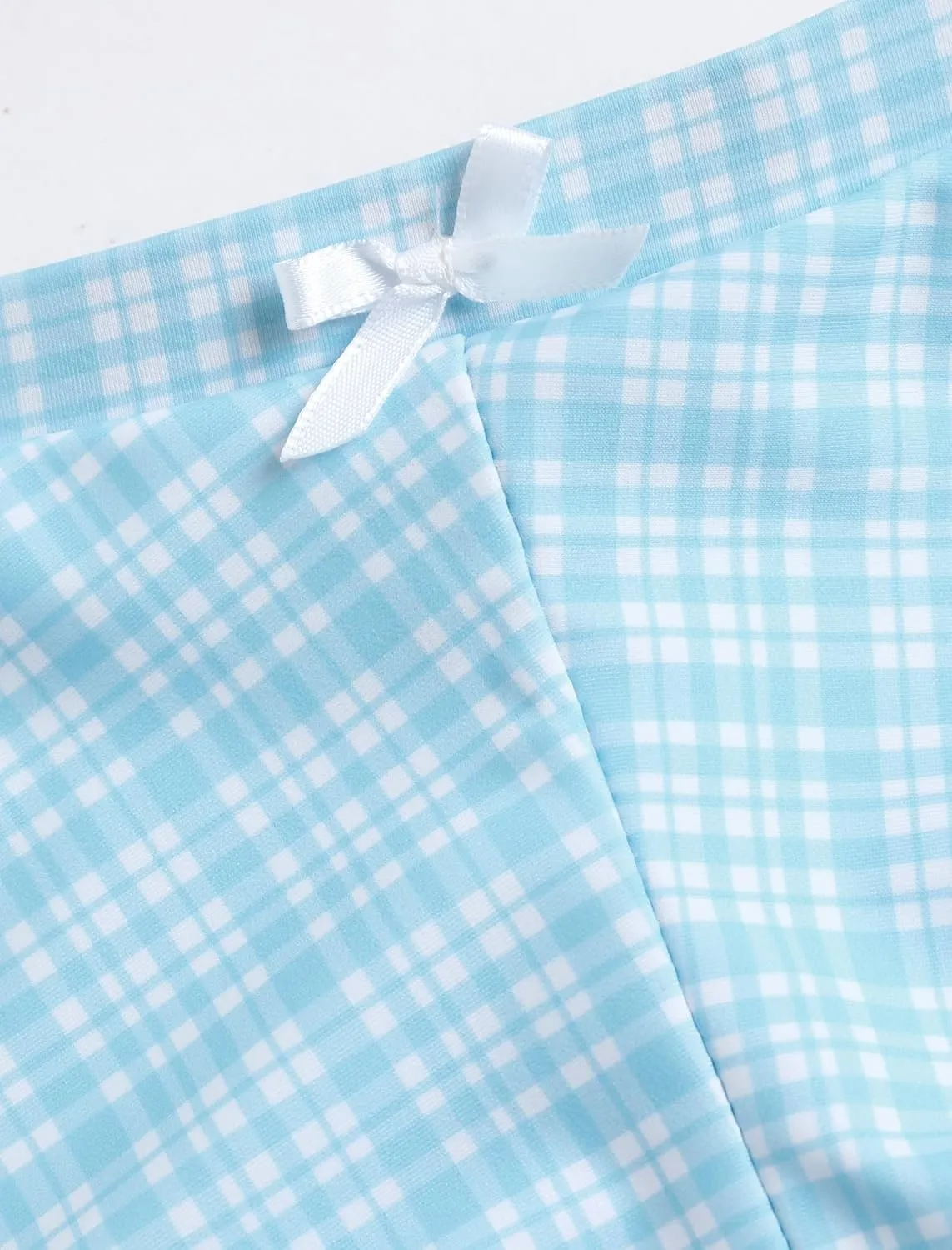 ZAFUL Women's Swim Shorts High Waisted Bow Gingham Floral Print Boyshorts Bathing Suit Swimsuit Bottoms Board Shorts