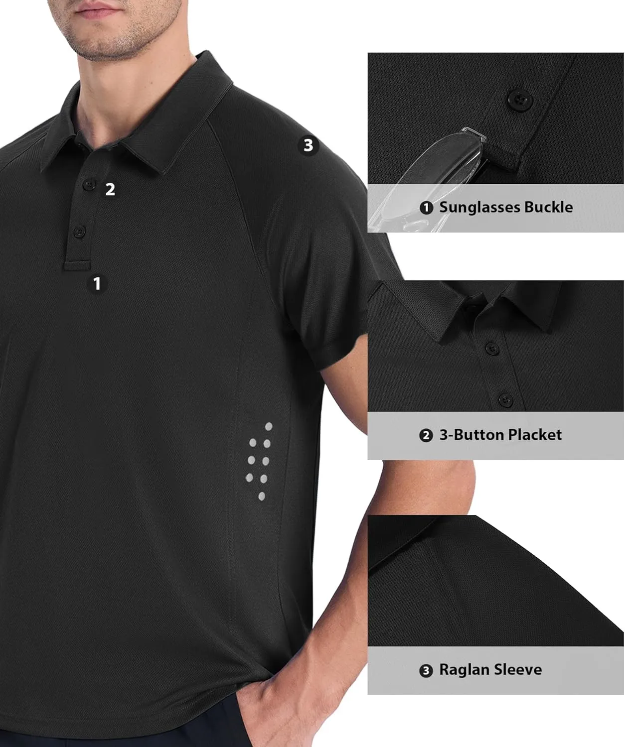 ZITY Mens Athletic Polo Shirts Performance Short Sleeve T-Shirts Golf Sports Hiking Polos